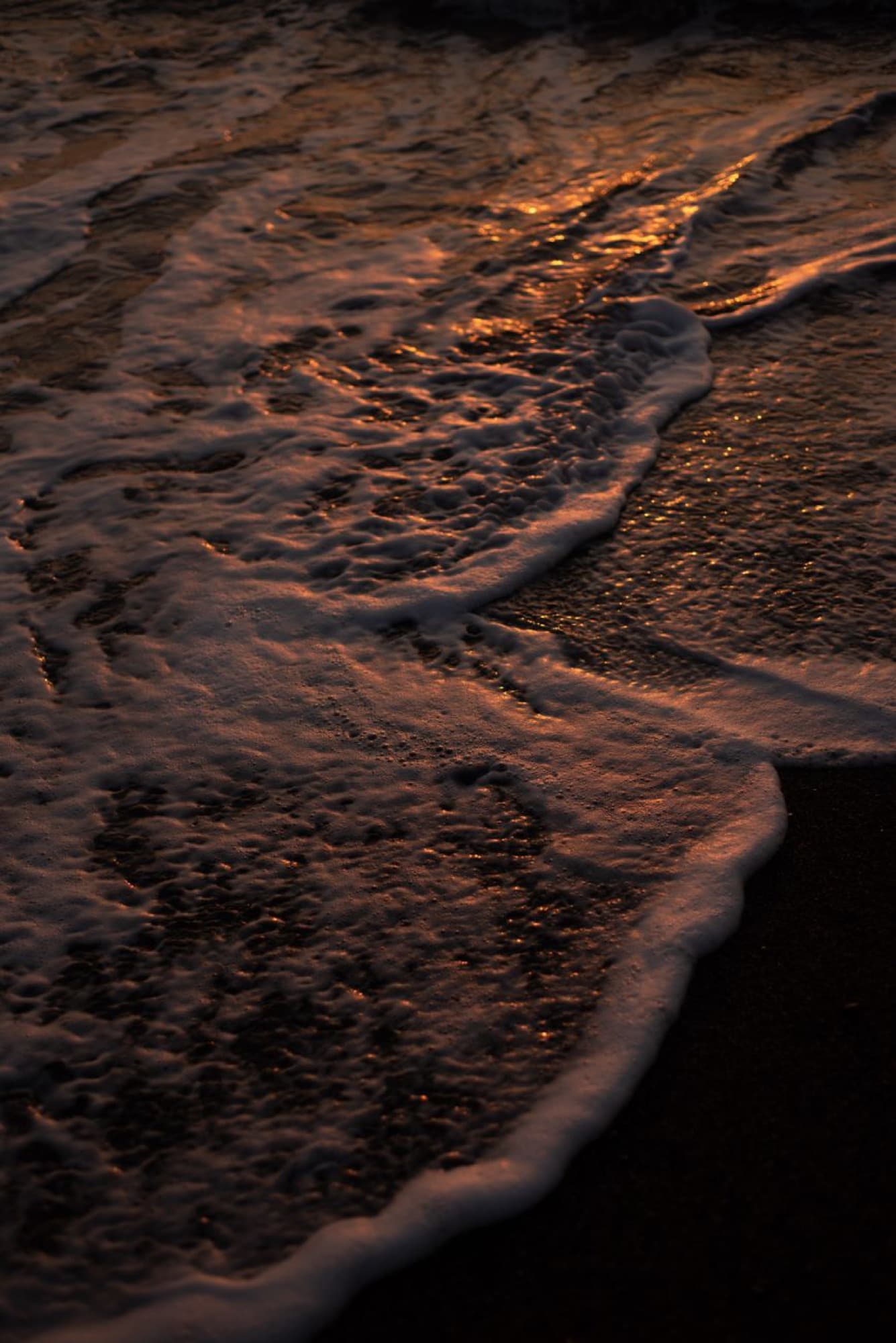 The Atlantic shoreline at the end of the day
