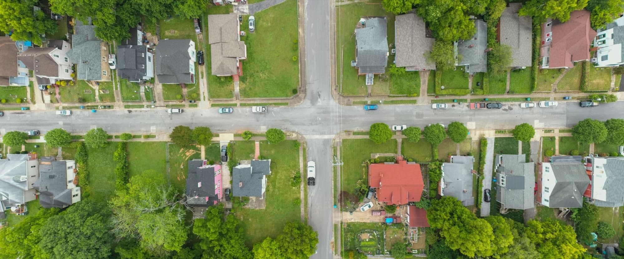 Family homes packed along the streets of a dense suburb